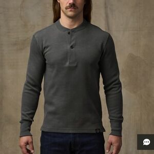 Filson EUC Waffle Knit Cotton Thermal  Long Sleeve Henley XS